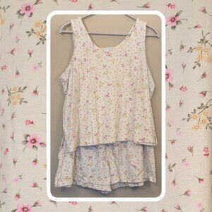Floral Pajama/Lounge Set - Tank Top & Shorts